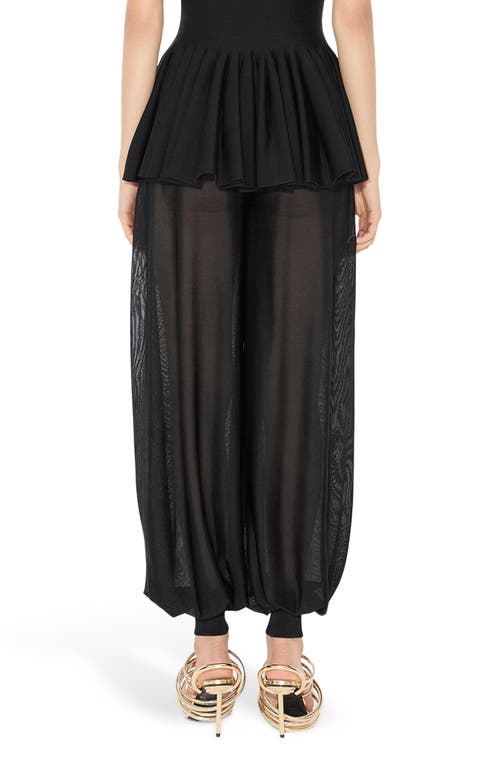 Shop Alaïa Sheer Balloon Pants In Noir Alaia