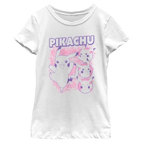 Girl's Pokemon Happy Pikachu Collage  Graphic T-Shirt