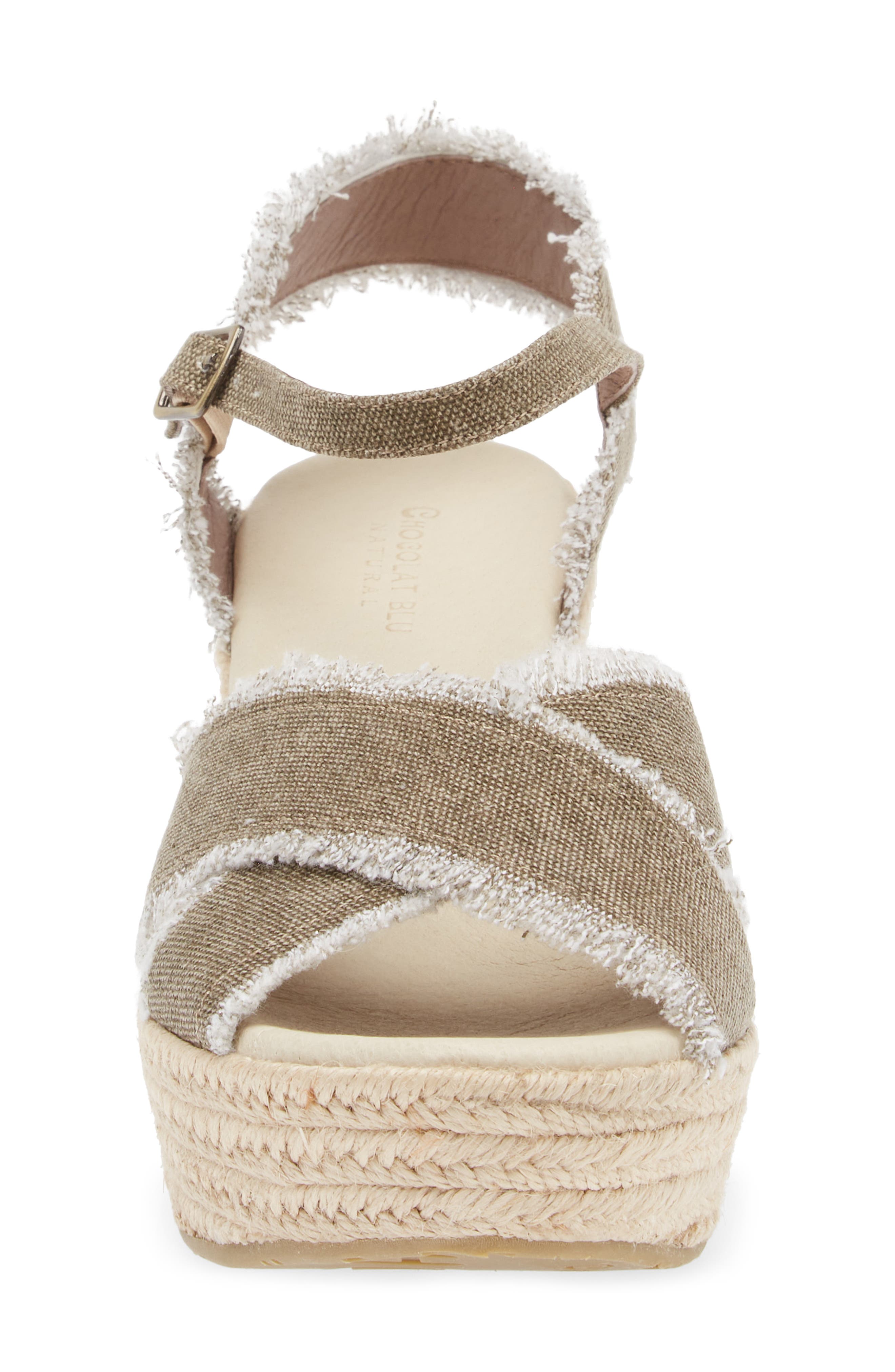 Chocolat Blu Wedge Espadrille Sandal, Alternate, color, Army Linen