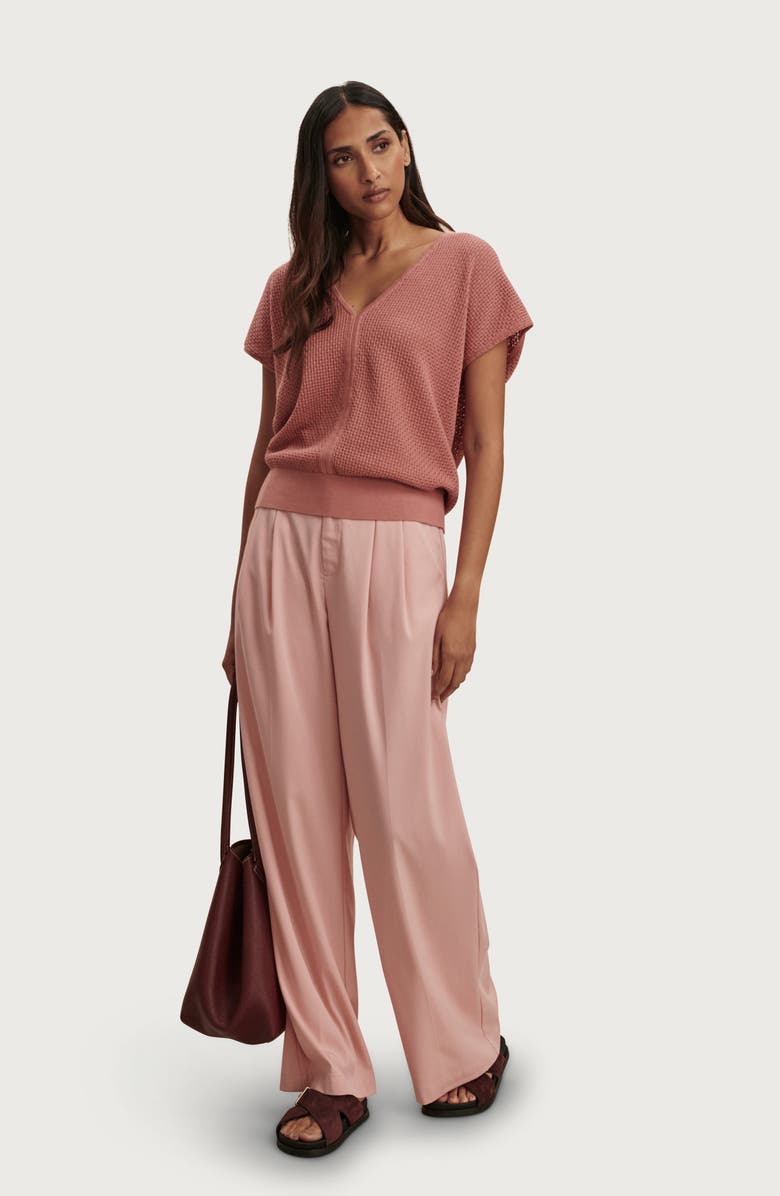 Varley Ashford Knit V-Neck Sweater, Alternate, color, Ash Rose
