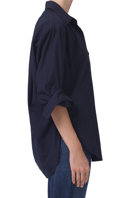 Shop Citizens Of Humanity Kayla Oversize Button-up Shirt In Navy