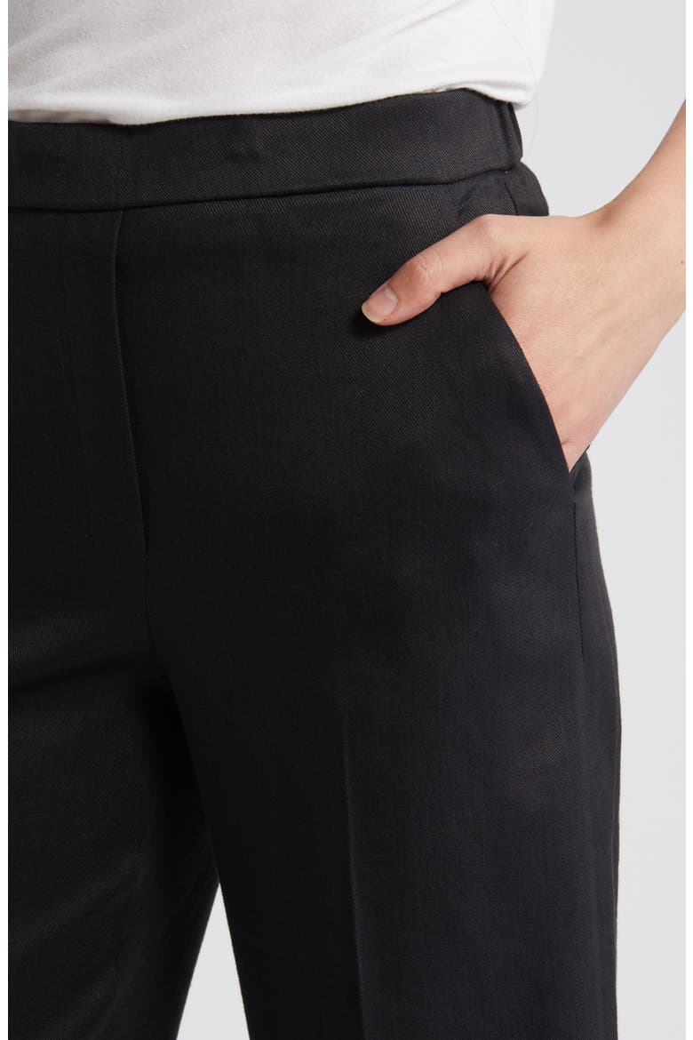 Pull-On Linen Blend Wide Leg Pants, Alternate, color, BLACK