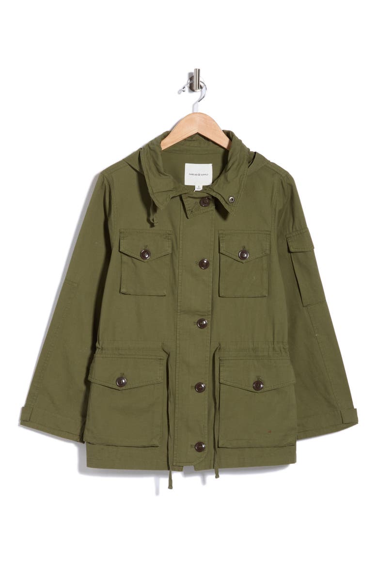 Cotton Utility Jacket, Alternate, color, FOREST