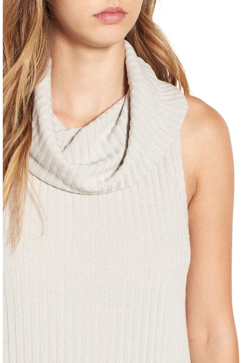 ASTR Sleeveless Cowl Neck Tunic, Alternate, color, BEIGE