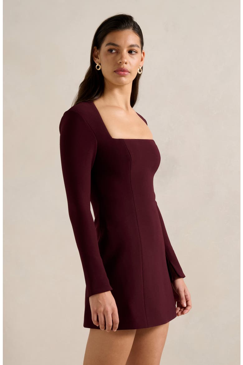 Ruby Long Sleeve Minidress, Alternate, color, BURGUNDY