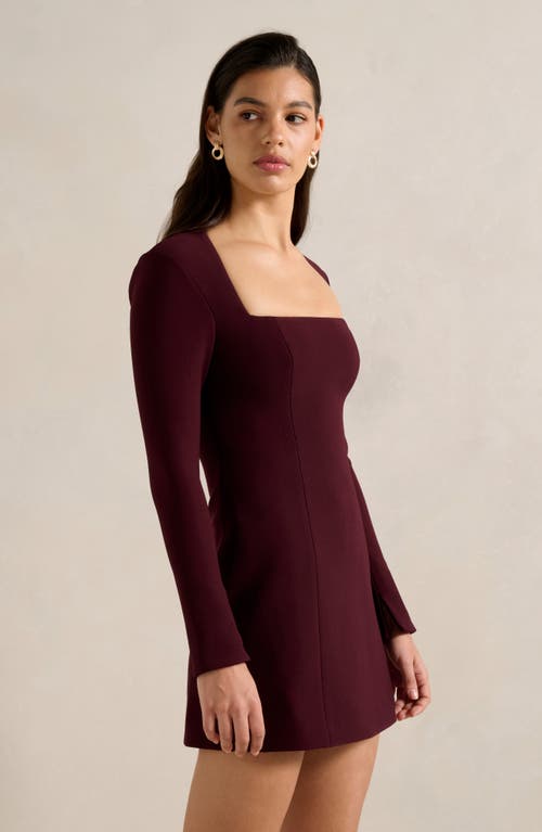 Ever New Ruby Long Sleeve Minidress In Burgundy