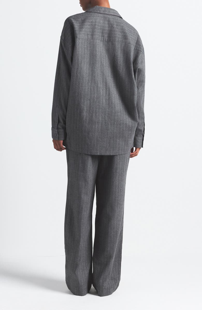 SKIMS Elevated Flannel Pajamas, Alternate, color, Heather Grey Stripe