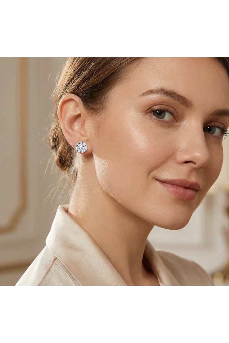 1/2ct Martini Lab Grown Diamond Studs 14K Gold, Alternate, color, 14k White Gold