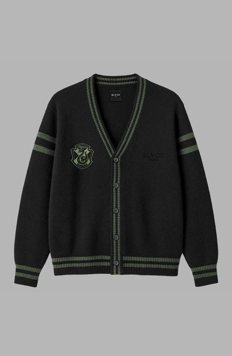 Blvck Harry Potter x Blvck Slytherin Cardigan, Main, color, Black/Green