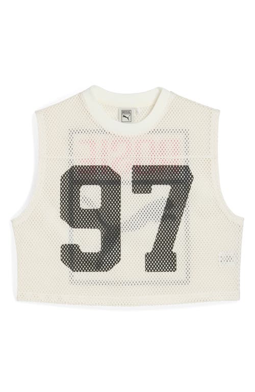 Puma X Rosé Relaxed Mesh Top Women In Black