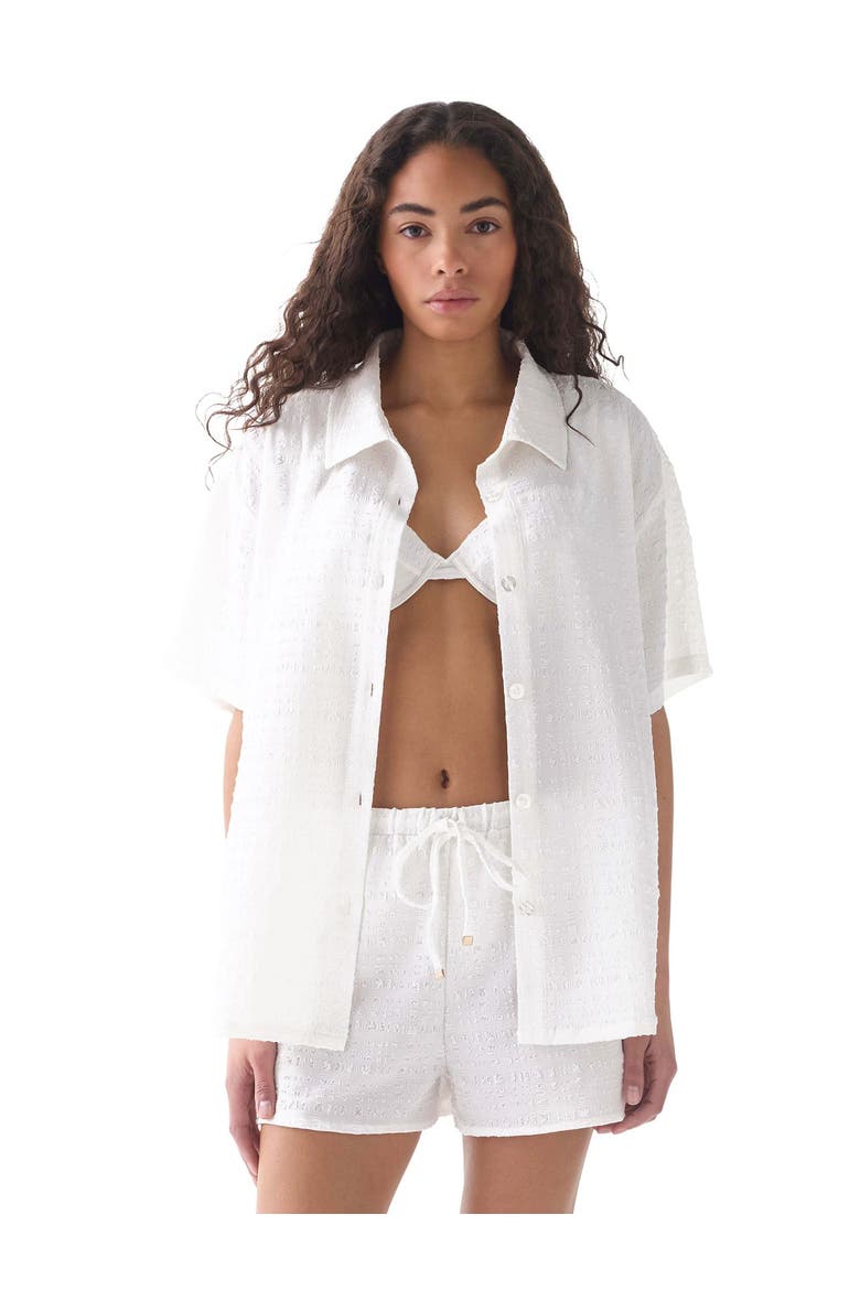 Short Sleeve Swim Shirt, Main, color, White