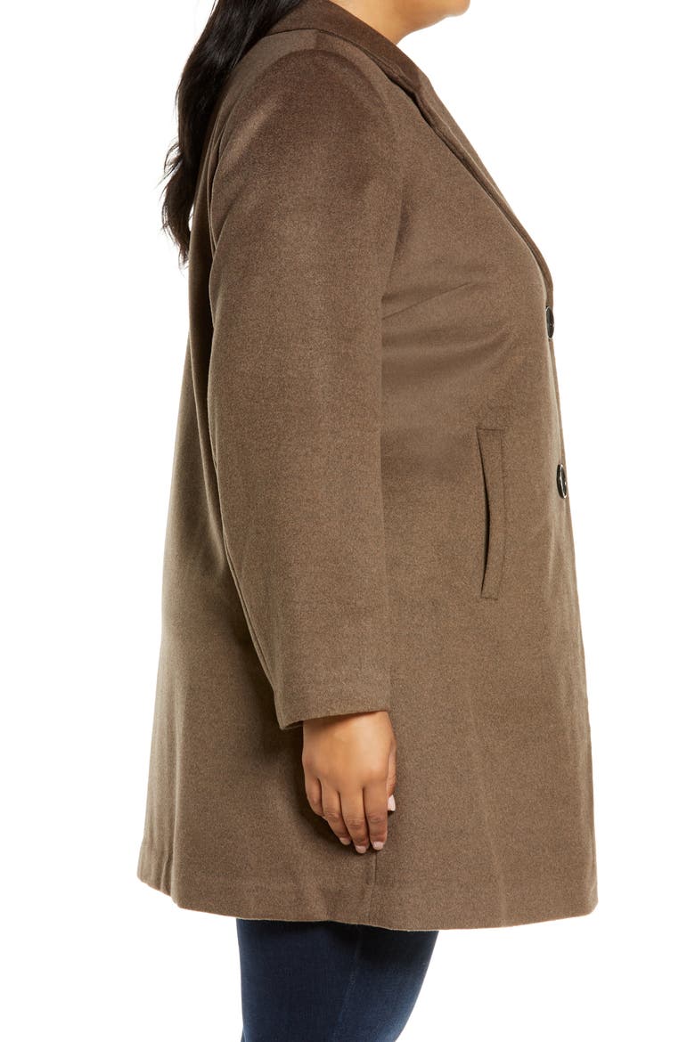 Women's Wool Blend Coat, Alternate, color, MELANGE BROWN