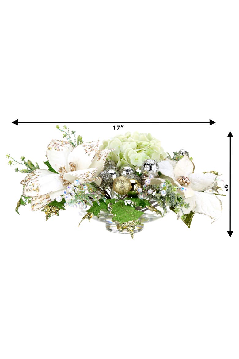 Large Poinsettia Centerpiece, Ivory, Alternate, color, White