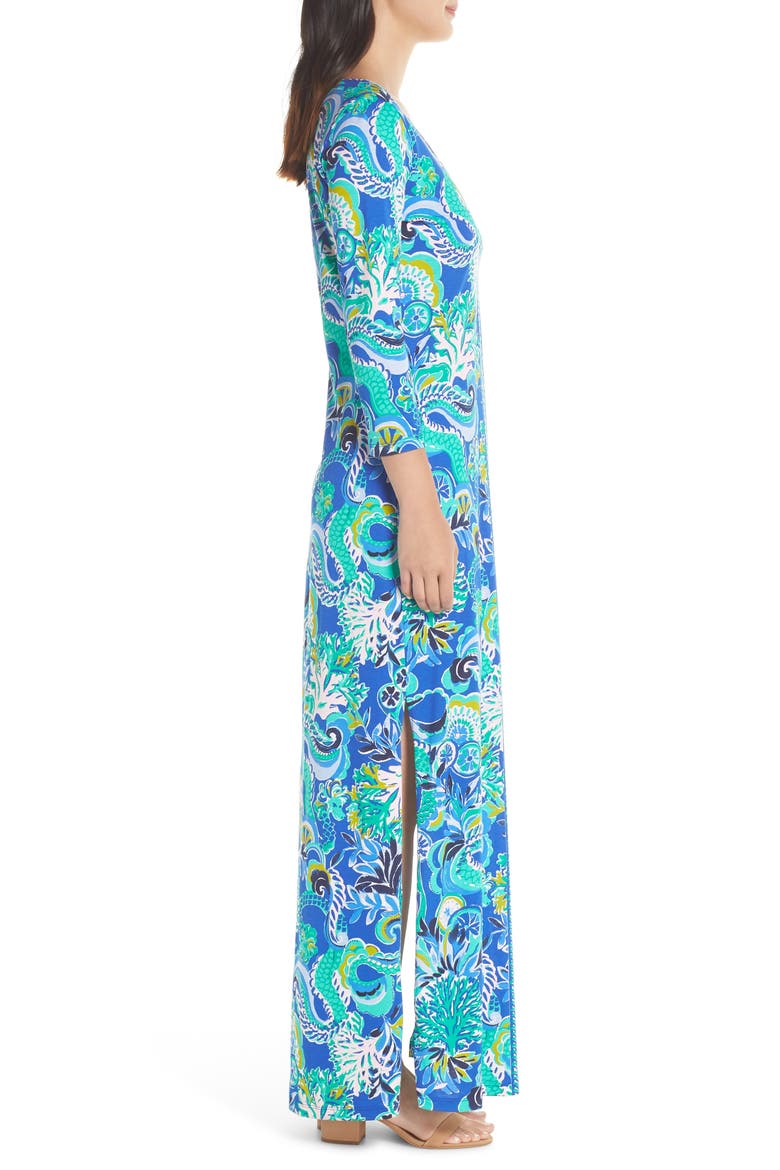 Anissa Maxi Dress, Alternate, color, BLUE GROTTO SIRENS AND SPIRITS