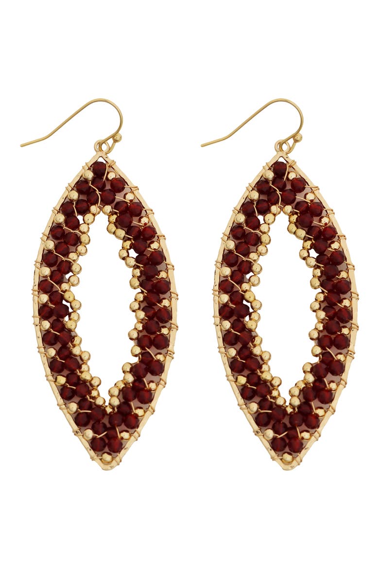 Crystal Marquis Earrings, Main, color, BURGUNDY