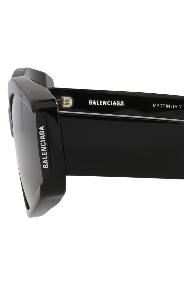 Balenciaga 66mm Cat Eye Sunglasses, Alternate, color, Black Black Grey