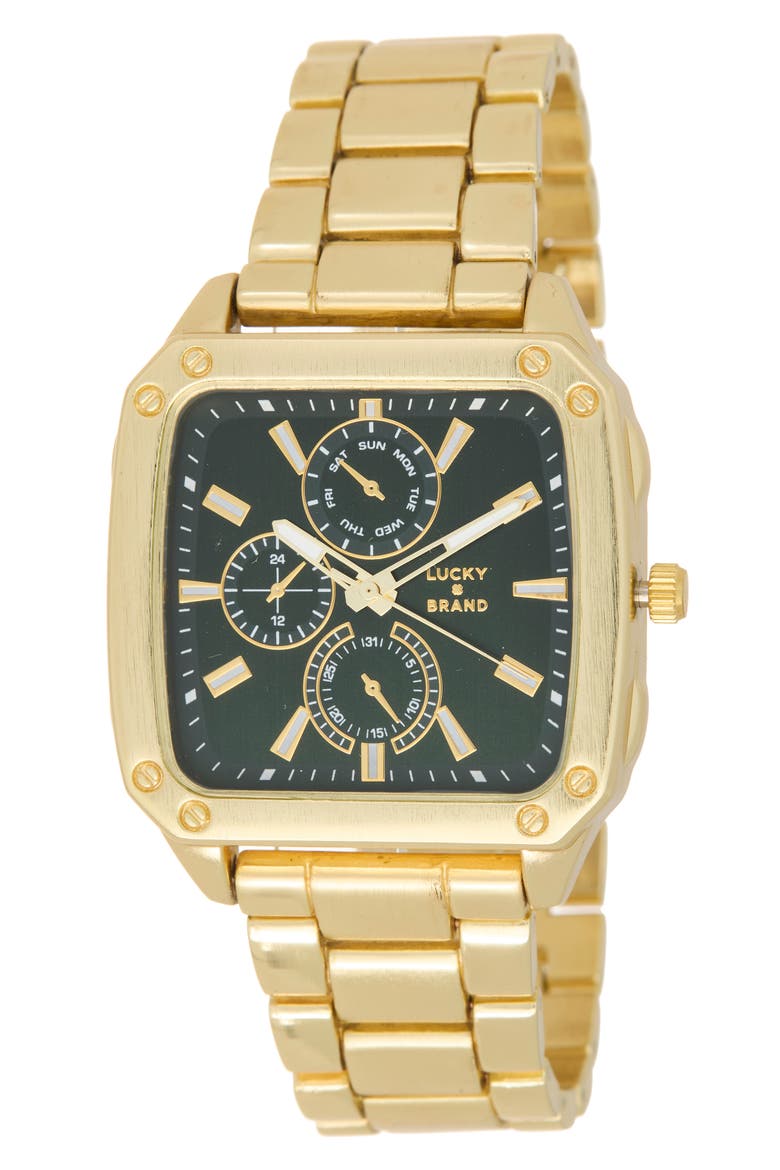Square Bracelet Watch, Main, color, GOLD/ BLACK