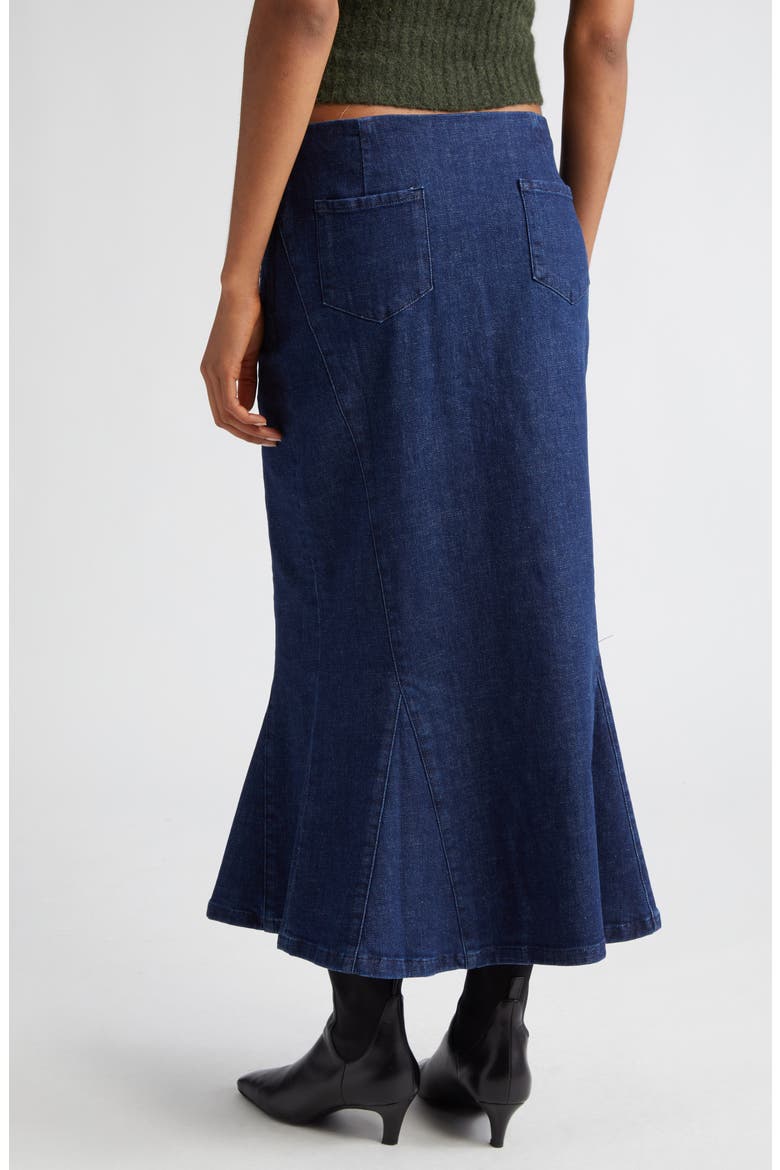 Emanuel Flared Denim Maxi Skirt, Alternate, color, DARK DENIM