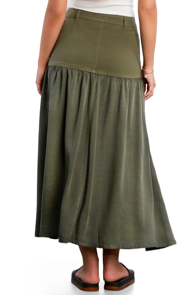 Wash Lab Denim Fun Maxi Skirt, Alternate, color, Deep Lichen Green