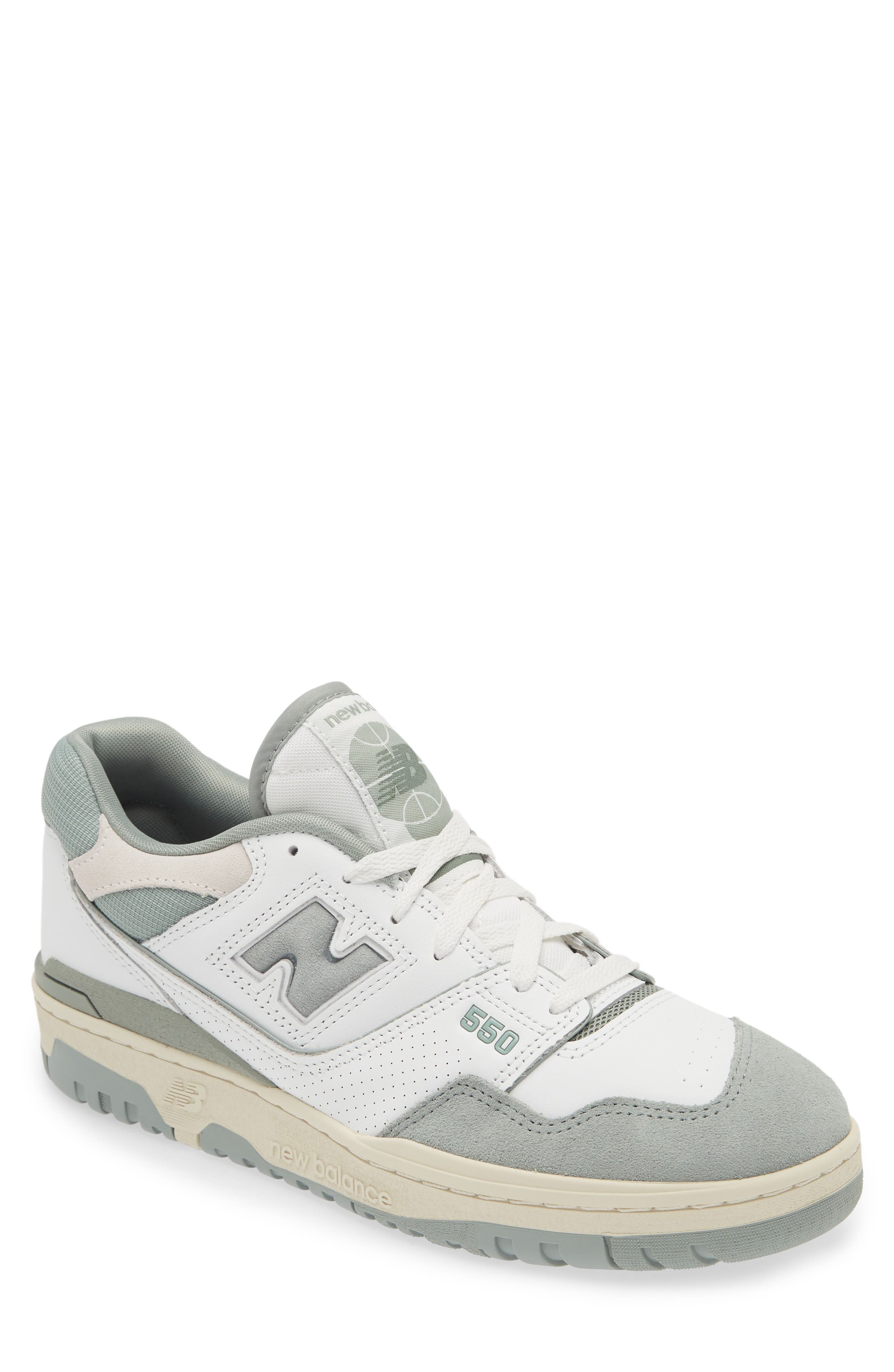 550 Basketball Sneaker, Main, color, WHITE/ JUNIPER GREEN