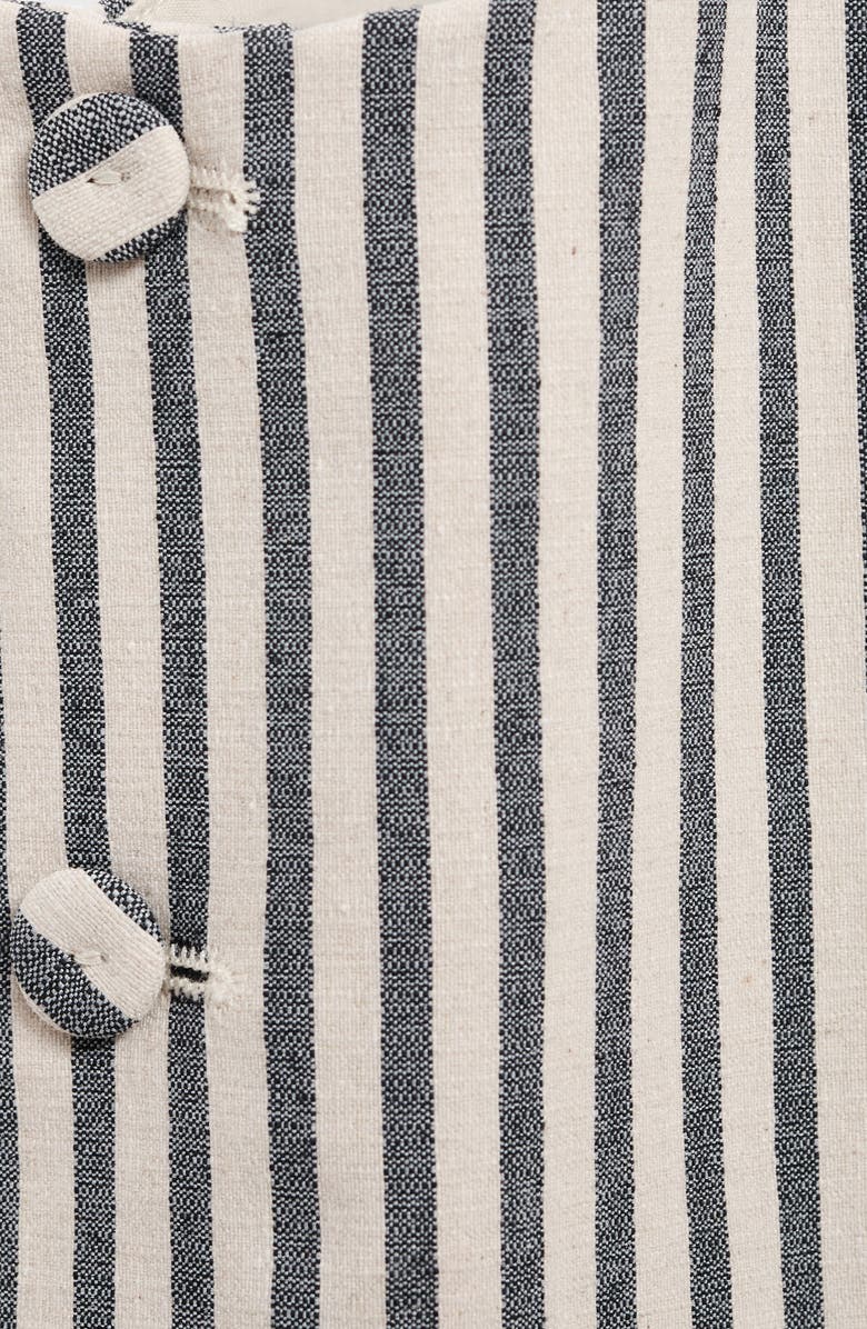 MANGO Stripe Side Button Sleeveless Crop Top, Alternate, color, Ecru