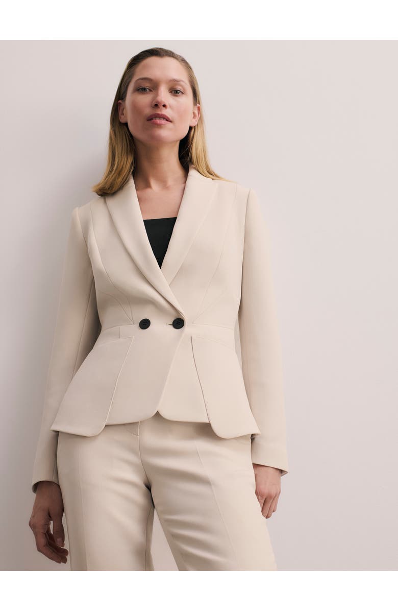 The Fold Caselle Doppio Crepe Blazer, Main, color, Neutral