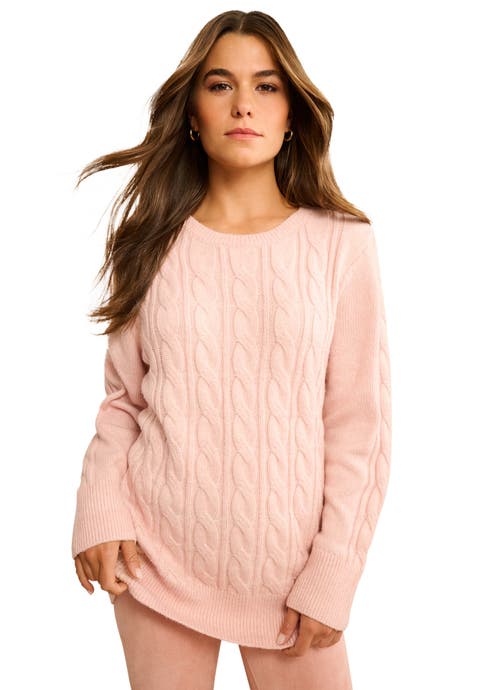 Plus Size Cozy Cable Crewneck Sweater