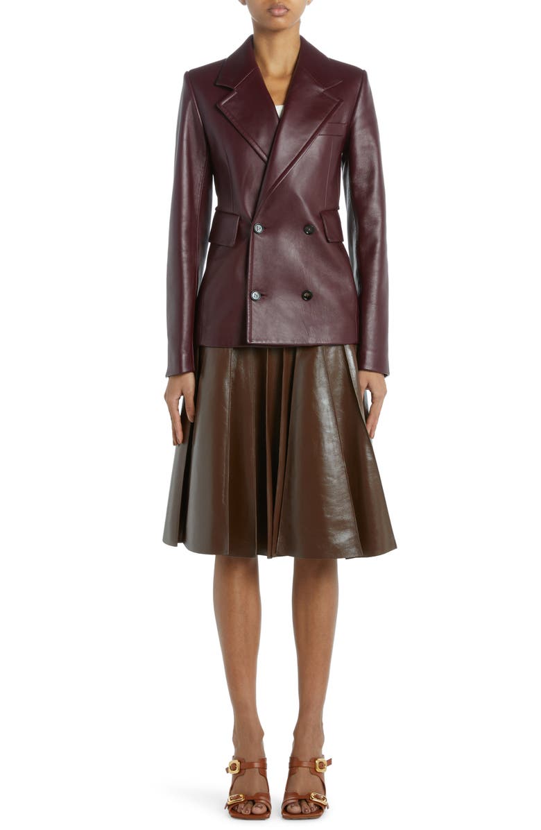 Bottega Veneta Double Breasted Napa Leather Jacket, Main, color, 