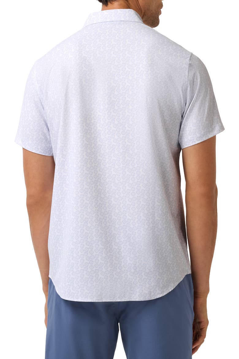 Techwoven Sunlight Floral Short Sleeve Performance Button-Up Shirt, Alternate, color, WHITE