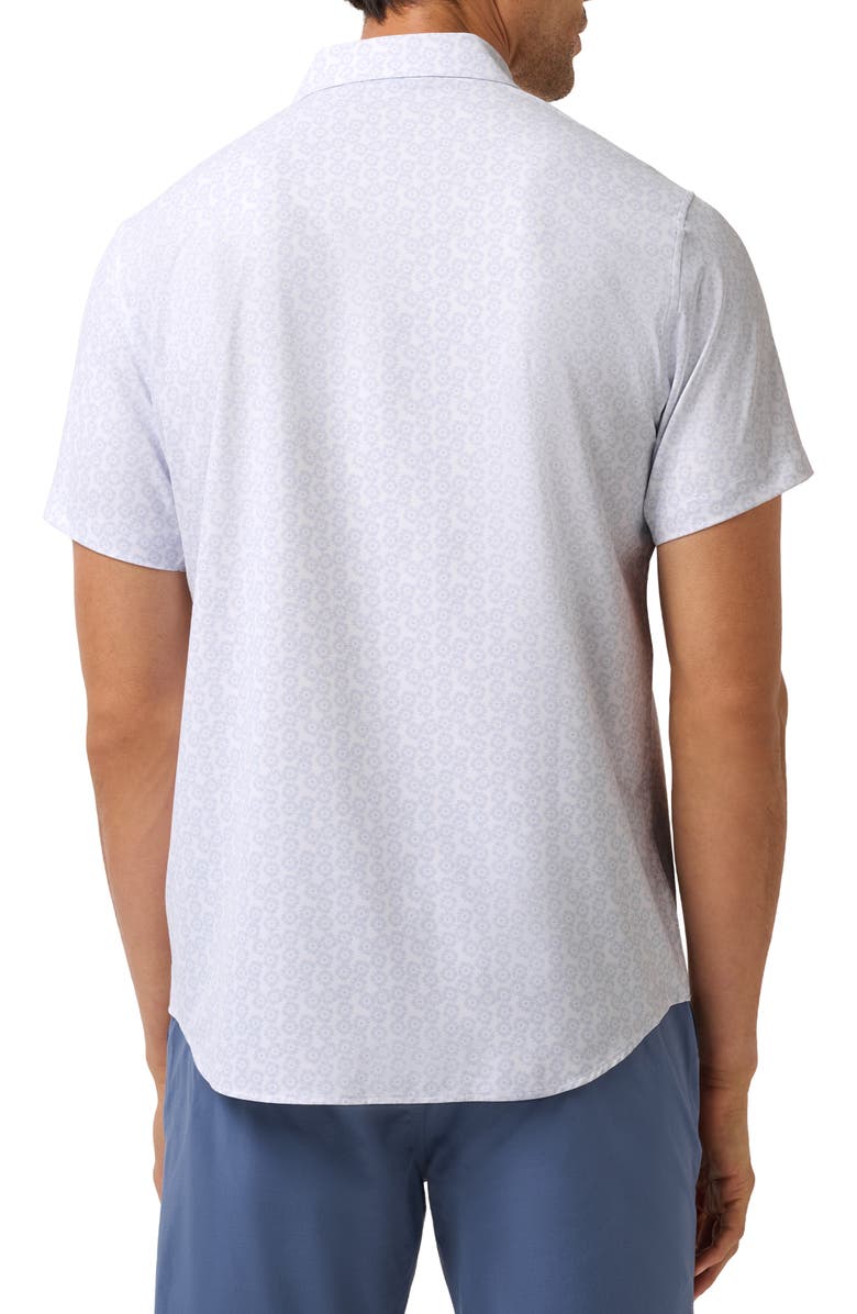 TravisMathew Techwoven Sunlight Floral Short Sleeve Performance Button-Up Shirt, Alternate, color, White