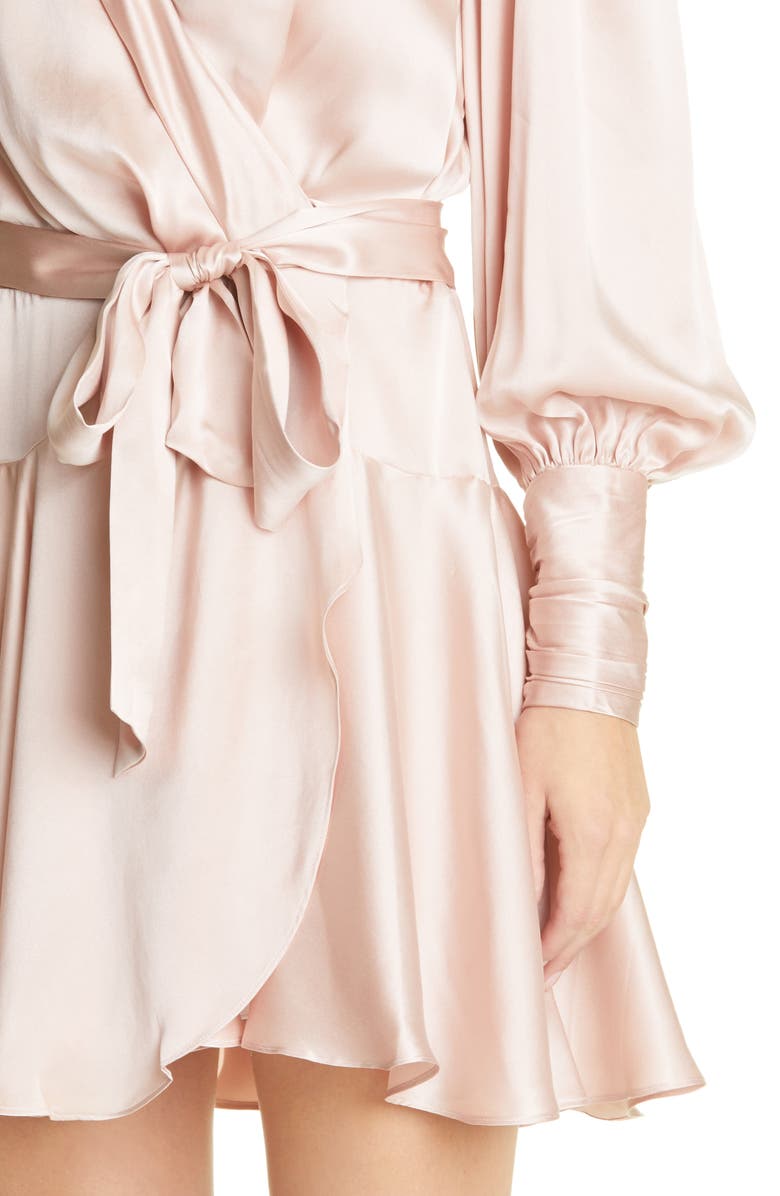 Zimmermann Silk Mini Wrap Dress, Alternate, color,