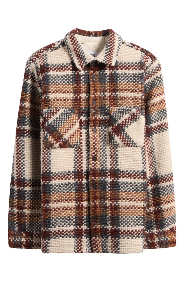 Wax London Whiting Plaid Overshirt, Alternate, color, Ecru / Multi