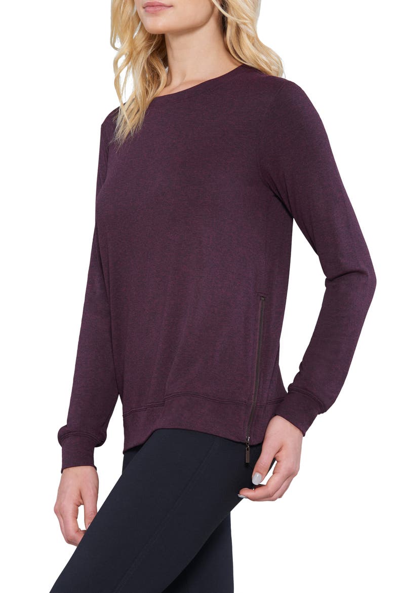 Side Zip Sweater, Alternate, color, BURGUNDY