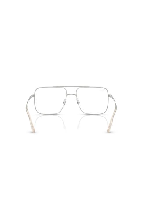 Ray Ban Ray-ban 56mm Square Optical Glasses In Silver