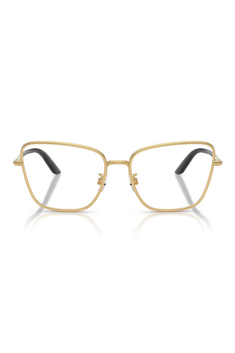 57mm Square Cat Eye Optical Glasses, Main, color, GOLD / DEMO LENS