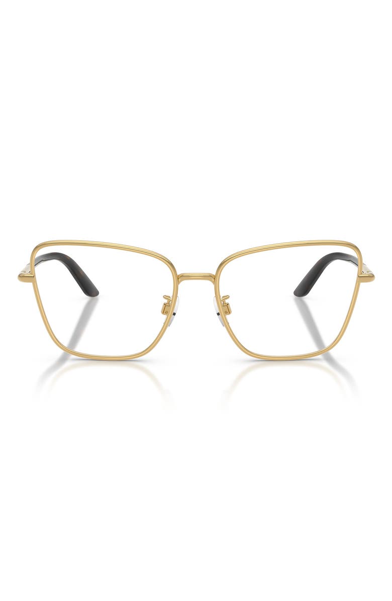 Dolce&Gabbana 57mm Square Cat Eye Optical Glasses, Main, color, Gold / Demo Lens