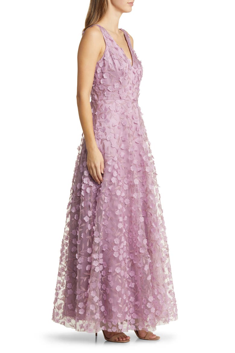 3D Floral Evening Gown, Alternate, color, MAUVE