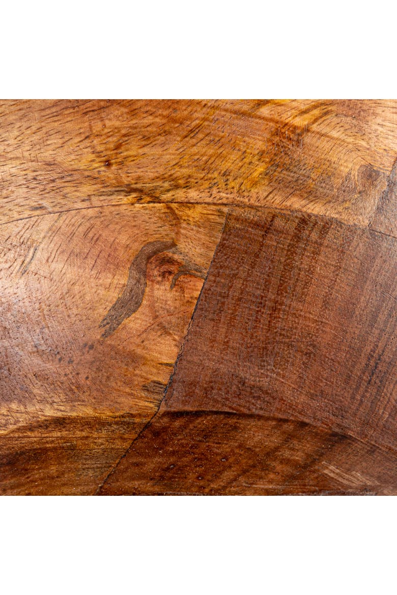 Mango Wood Footed Bowl, Walnut Finish, Alternate, color, Brown