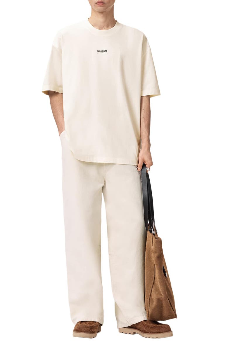 AllSaints Mikro Oversize Cotton Graphic T-Shirt, Alternate, color, Ashen White White