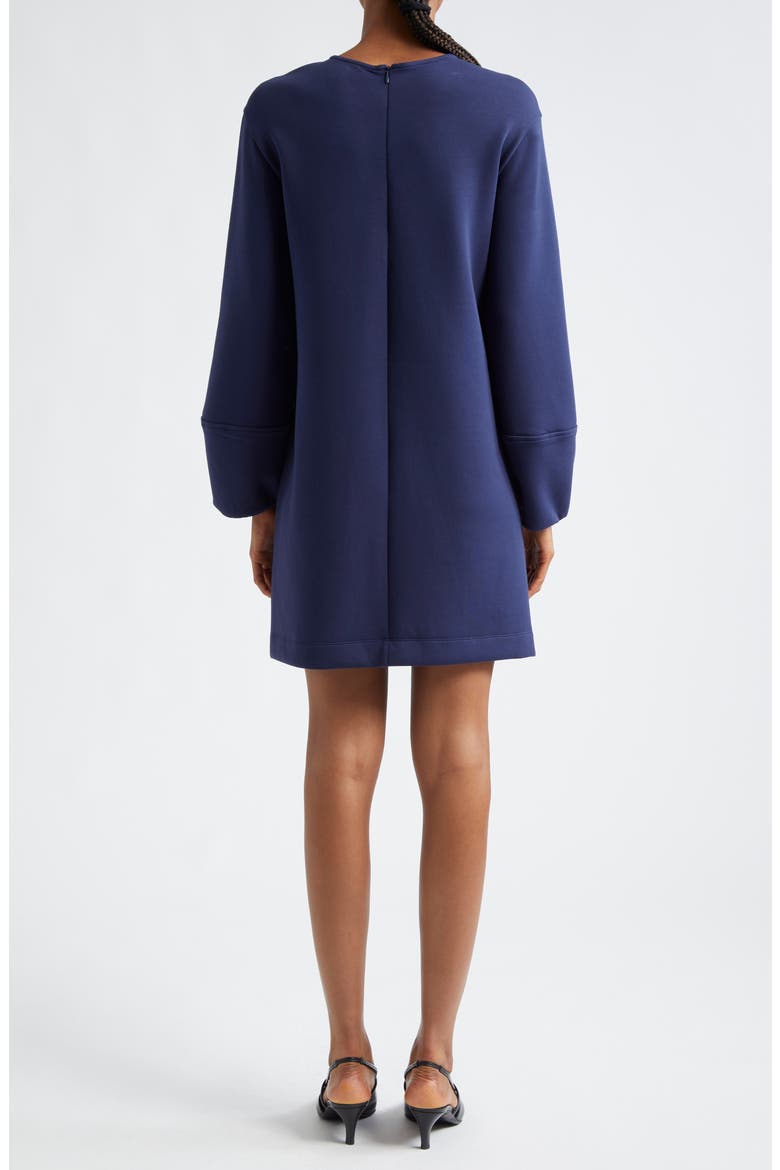 Long Sleeve Cotton Blend Double Jersey Dress, Alternate, color, SOLID DARK BLUE