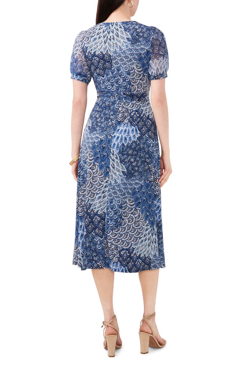 Chaus Print Tie Front Midi Dress, Alternate, color, 