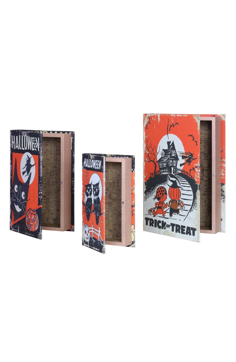 Mr. Halloween Set of 3 Retro Nested Storage Books, Alternate, color, Multicolor