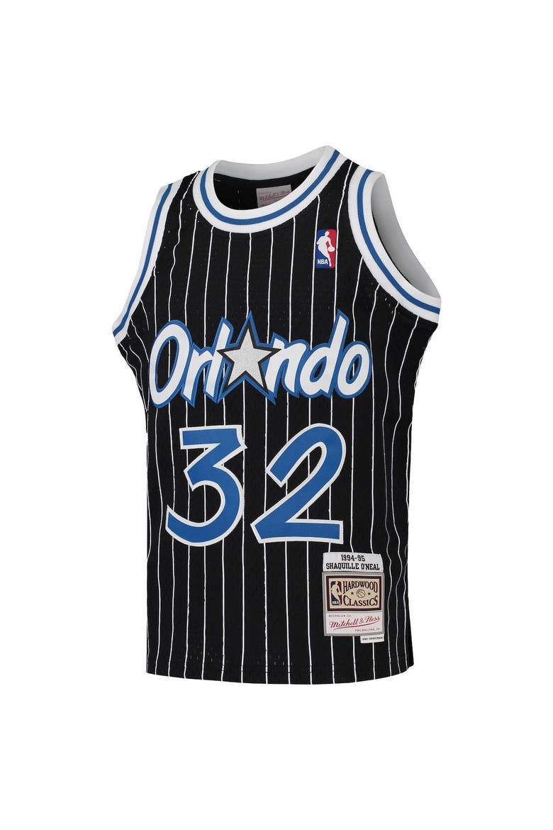 Youth Mitchell & Ness Shaquille O'Neal Black Orlando Magic 1994-95 Hardwood Classics Swingman Throwback Jersey, Alternate, color, BLACK