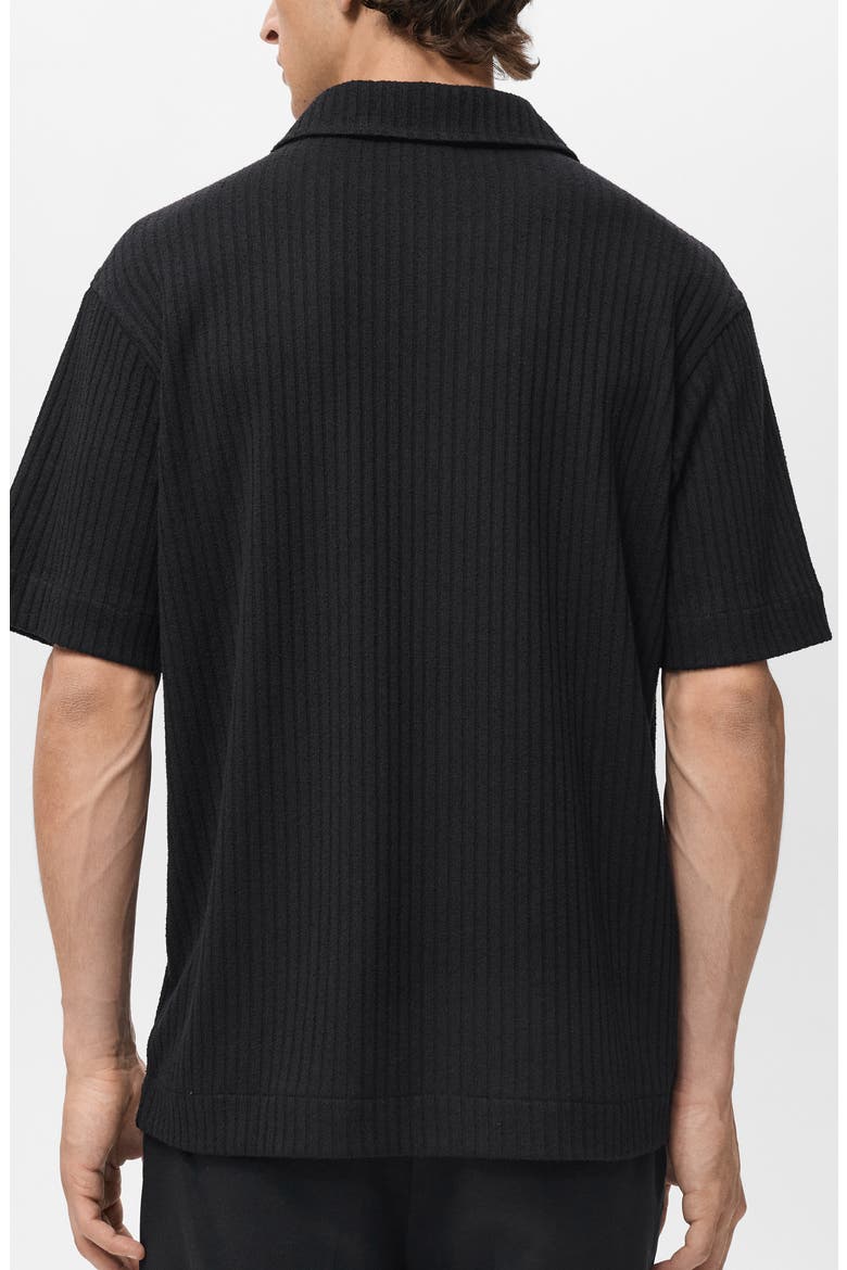 Textured Knit Polo, Alternate, color, BLACK
