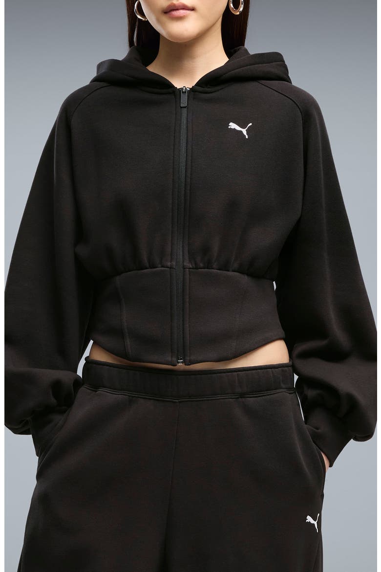 Street Glam Studded Cotton Blend Hoodie, Main, color, PUMA BLACK