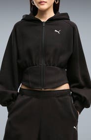 PUMA Street Glam Studded Cotton Blend Hoodie