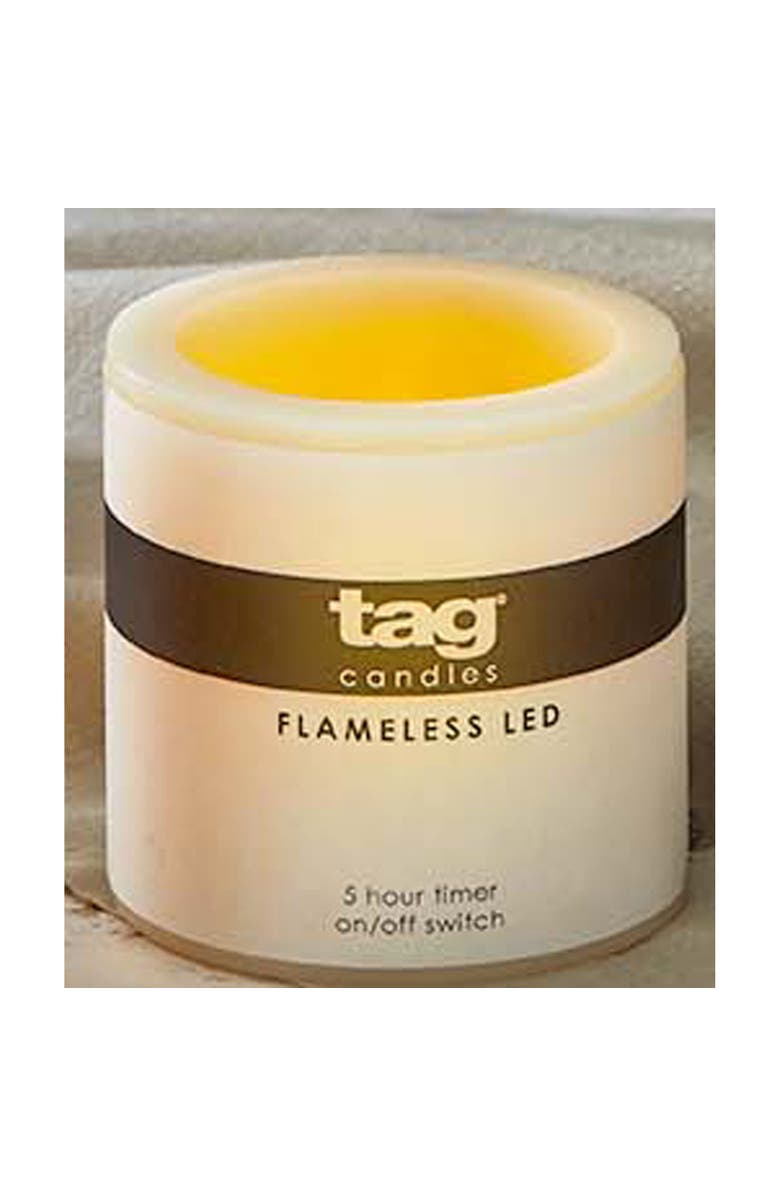 tag Light Up LED Pillar Candle with Timer Flameless Decor, Main, color, Beige