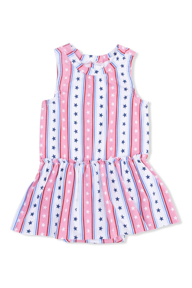 Stars & Stripes Skirted Bodysuit, Main, color, RED WHITE BLUE
