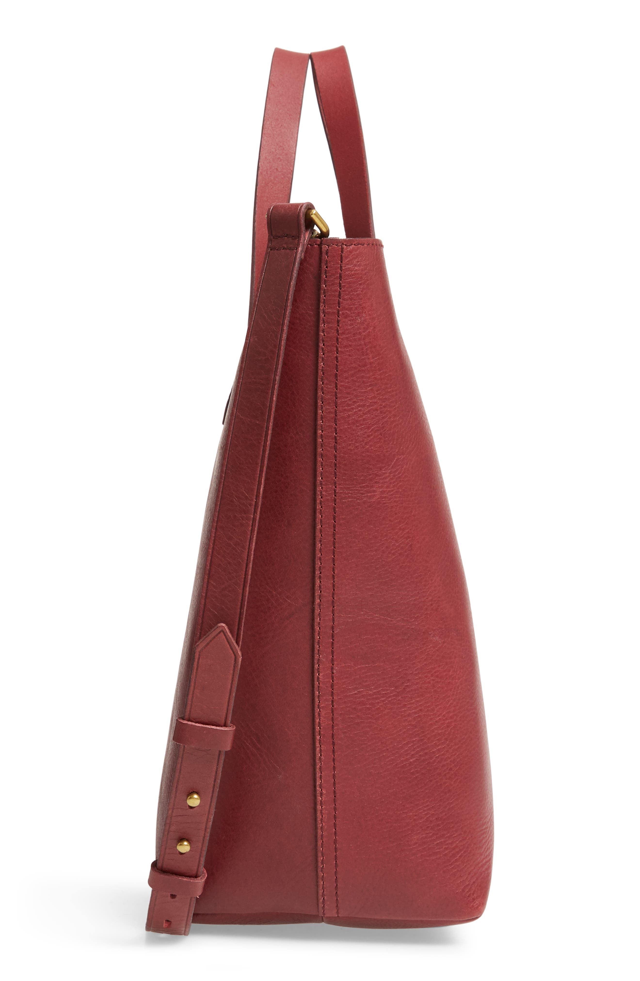 Zip Top Transport Leather Carryall, Alternate, color, DARK CABERNET