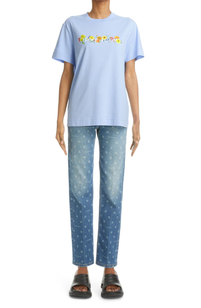 Givenchy 4G Peace Flowers Graphic Tee, Alternate, color, 